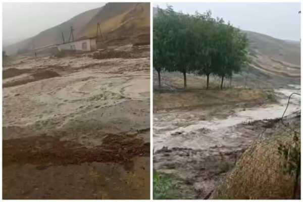 Zomin tumanining ayrim hududlariga sel keldi