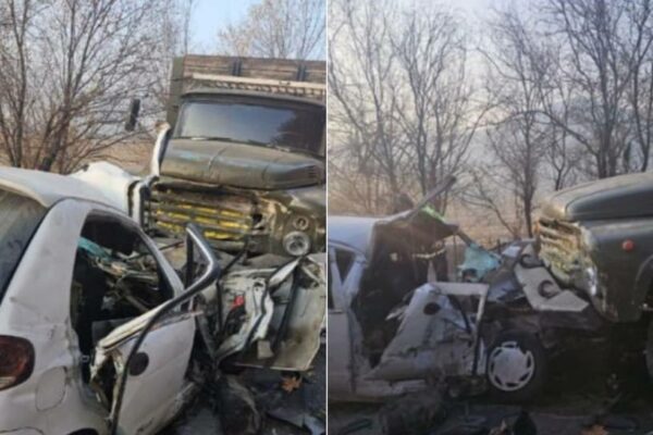 Jizzaxda Matiz va yuk mashinasi toʻqnashishi oqibatida 3 kishi halok boʻldi