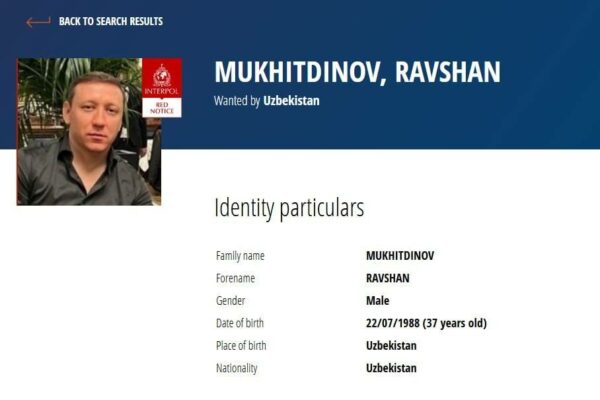 Interpol “Ravshan Zolotoy” laqabli shaxsni xalqaro qidiruvga berdi